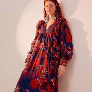 FARM Rio Animal Tapestry Midi Dress Medium